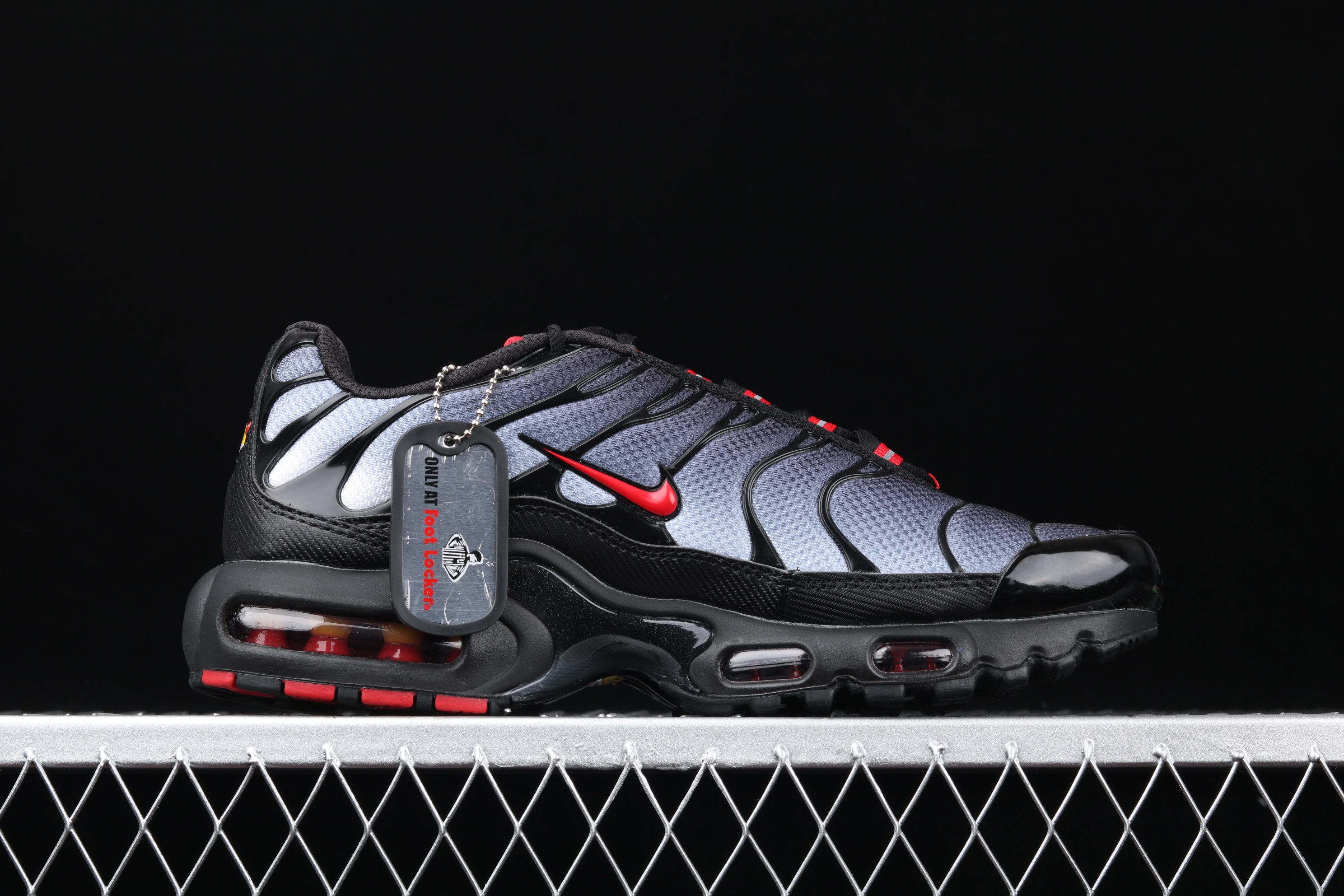 New Men Nike Air Max PLUS TXT Black Grey Red Running Shoes - Click Image to Close